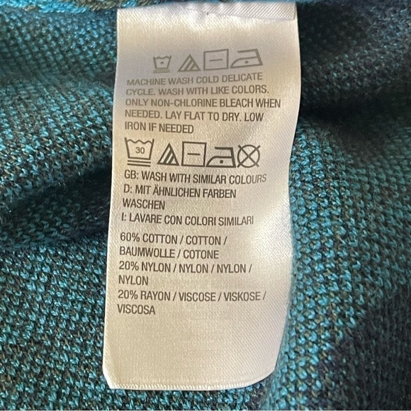 Isaac Mizrahi Live! Jacquard Mock Neck Pullover Sweater NWOT blue size 1X - Picture 9 of 10